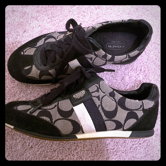black and white coach shoes